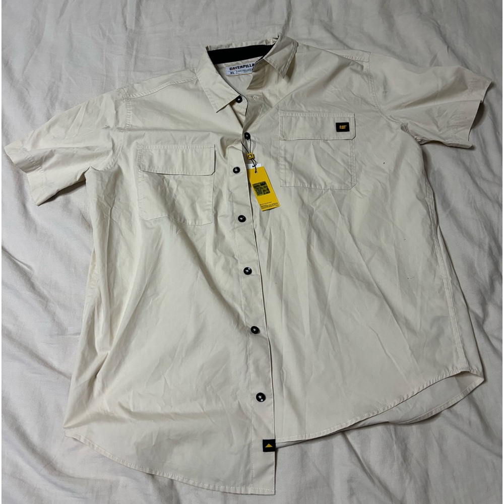 Caterpillar Cream Colored Button Up Shirt